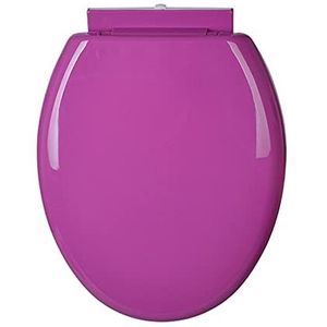 Soft Close toiletstoelen Kleur Ronde Toiletbril Langzaam sluiten en verwijdert gemakkelijk voor reiniging, dikkere toiletbril, laadt tot 400 lbs (geel, rood, groen, blauw, paars)/rood (kleur: paars)