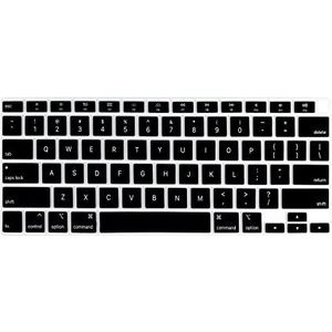 MiNGFi Siliconen Toetsenbordbeschermer Engels QWERTY voor MacBook Air 13"" A2179 (2020), A2337 (M1, 2020–2022) US/ANSI - Zwart