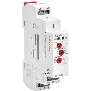Vertraging op Star Delta Controller Relay 16A Softstarter voor het motorbeschermingsrelais AC230V, AC415V, AC/DC1 (Maat: GRT8-ST AC415V)