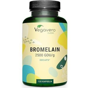 Vegavero Bromelaïne | 650 mg (3120 F.I.P - 1560 GDU) per capsule | Enterisch gecoate | Laboratorium getest | Enzymen uit ananas | Veganistisch - Geen toevoegingen