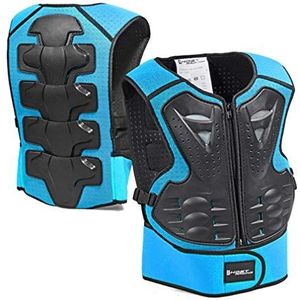 AKAUFENG Protector jas kind tank protector shirt voor fietsen paardrijden motorfiets 5-13 jaar blauw