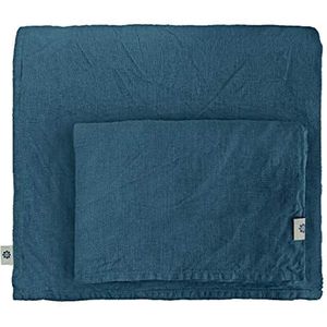Linen & Cotton Zacht Beddengoed Set Alicia - 100% Gewassen Linnen, Blauw (220 x 230 cm) Beddenset Dekbedovertrek Kussensloop Dubbel Bed Twin King Size Single Eenpersoons Tweepersoons Winter Zomer