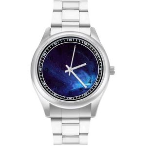 Blauwe Sterrenhemel Klassieke Heren Horloges voor Vrouwen Casual Mode Zakelijke Jurk Horloge Geschenken