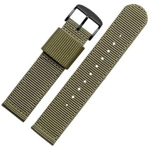 Pgqjfks Nylon band 18/20/22/24mm universele canvas riem voor mannen en vrouwen, zwarte gesp, 20mm, Nylon