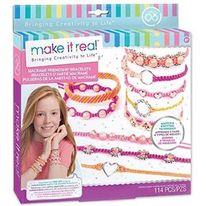 Make It Real - Macramé kettingen en bedels - Armbandjes maken voor meisjes - Maak unieke armbandjes met bedeltjes, gouden kettinkjes en meer - Knutselen voor meisjes
