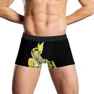 Funny Banana Cockatiel Herenondergoed, ademende boxershort, zachte onderbroek, L