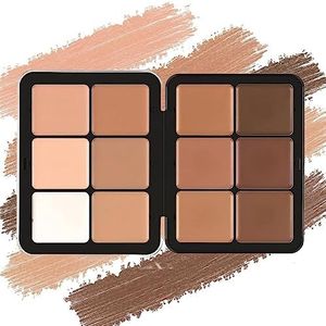 12 Colors Carla's Secret Concealer Palette, Cream Concealer Foundation Palette, Waterproof, Long-Wearing Full Coverage for Flawless Skin, Makeup Blush for All Skin Types (B)