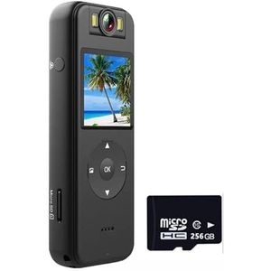 Draagbare DV-camera 4K High-Definition Camera, Sportcamera, Hotspot Helmcamera, Outdoor Mini DV Motorrijden Wetshandhaving Recorder(Camera 256G card)