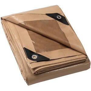 GUARD SHIELD Afdekzeil, met inslagringen, waterdicht, 3 m x 3 m, beige/kaki, multifunctioneel polyester-zeil, 120 g/m², afdekzeil, scheurvast, uv-gestabiliseerd