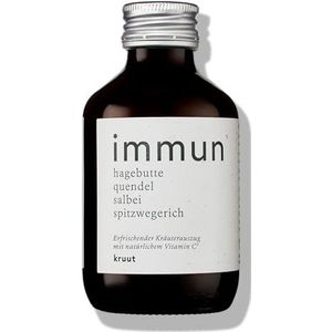 Kruut Immuun-kruidenextract bio 150 ml – elixer van wilde kruiden, rozenbottel, salie, puntweegbree, tijm met natuurlijke vitamine C – oxymel tinctuur kruidendrank siroop kuur van inheemse superfoods*