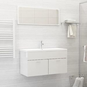 CBLDF Meubelsets 2-delige badkamermeubelset hoogglans wit ontworpen houten meubels