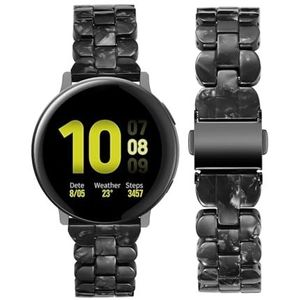 20mm Hars Watch-band Compatibel met Samsung Galaxy Horloge 4 Band Dames Slanke Stijlvolle Hars Watch Band Compatibel met Samsung Active 2 40mm (Color : BlBk, Size : 20mm)