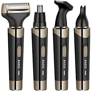 BAESS 4-in-1 Neustrimmer - Oplaadbaar – Oor/wenkbrauw trimmer – Baardtrimmer - Neushaartrimmer - Mannen & Vrouwen