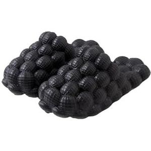 Sandalen, Comfort Bubble Soft EVA platte slippers for dames Doucheschoenen(Black,46 EU)
