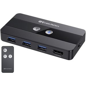 Cable Matters USB 3.0 KVM Switch HDMI voor 2 Computers met 4K@60Hz HDMI Video & 3X 5Gbps USB-poorten