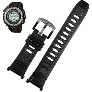 Fit for Casio PRW-1500 PRG-130Y PRG-130 PRW-1500Y PRW-1500 hars siliconen rubberen band 26 * 18mm PROTREK Sport horlogeband Mannen Armband(Color:Black-black)