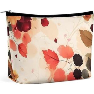 LXTDPBK Cosmetische tas reizen make-up tas waterdichte toilettas hond make-up organizer case draagbare toilettas grote capaciteit rits zakje voor vrouwen mannen, Herfst Mooie Bloemen, Eén maat, Art