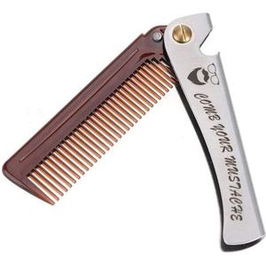 Opvouwbare Baardkam Met Kurkentrekker - Professionele Styling Kam Voor Mannen - Brede Tandkam, Olie Hoofd Kam, Kunststof Kammen - Kappers Styling Tool