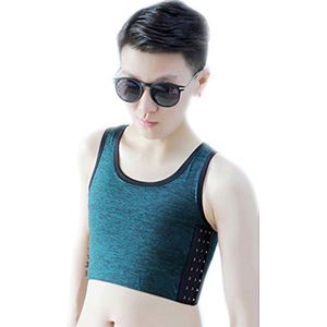 BaronHong Tomboy Trans Lesbische katoenen borstbinder, plussize, korte tanktop met sterke elastische band, legergroen, L