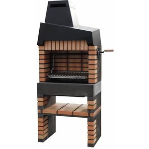 Movelar - Kant-en-klare grill voor hout en kolen, model California Plus Full Grill (grijs, oranje, 86,5 x 58 x 215 cm), Ref: M00134 - gebruik buitenshuis