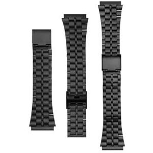 Roestvrij Stalen Horlogeband 18 Mm Fit for Casio A158 A159 A169 B650 AQ-230 LA-680 AE1200 LA-670 F91W F84 SGW400 Massief metalen Horlogeband (Color : Black five-beads, Size : 13mm)