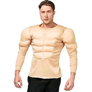 Grappige mannelijke spier pak volwassenen nep spier shirt buikspier simulatie huid kostuums voor cosplay make-up rekwisieten