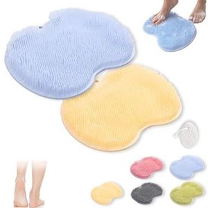 Rufenpurify Siliconen douchevoetschrobbermat, Solespa handsfree siliconen voetschrobbermat, Shopellox voetschrobbers met antislip zuignappen en afvoergaten, gemakkelijk schoon te maken (2 stuks D)