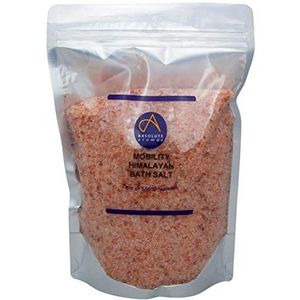 Absolute Aromas Mobility Badzout 1kg - Natuurlijk Roze Grof Himalaya Zout Doordrenkt met 100% Pure Essentiële Oliën van Gember, Eucalyptus, Pepermunt en Rozemarijn