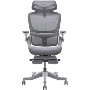 Gamingstoel Mesh-bureaustoel met hoge rugleuning, bureaustoel met verstelbare hoofdsteun en omklapbare armleuning, draaibare computerstoel met voetenbank Stijlvol
