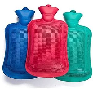 Warmwaterkruik 3-delige Set Warmwaterkruik Warmwaterkruik Van Natuurlijk Rubber Voor Pijnbestrijding Nek En Schouders Rug Gezellige Nachten Kruik Warm Winter (Color : 3 piece set, Size : 18 * 34 cm)