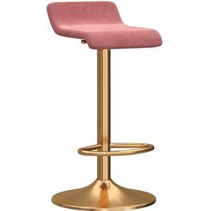 Verstelbare barkrukken Moderne fluwelen draaibare barkrukken met stabiel metalen frame Gewatteerde eilandstoelen met voetsteun for keukeneiland Pub Coffee Shop (Color : Gold Legs Pink Pad, Size : 65