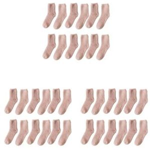 Siepificius 6 Pairs Stuff Sok Winter Supplies Huishoudelijke Accessoires Wasbaar Herbruikbare Langdurige Japanse Stijl Voeten Warmer Diepe Grijs, 3 Set Roze, 26 EU