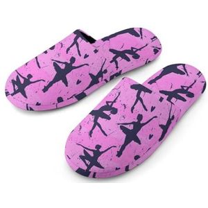 Dansende Ballerina's Volledige Print Vrouwen Slippers Warme Anti-Slip Rubberen Zool Huisschoenen Voor Indoor Hotel 38-39_(7-8)