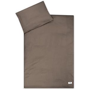 Julius Zöllner Musseline - kinderbeddengoed 100 x 135 cm + 40 x 60 cm, 2-delige set dekbedovertrek en kussensloop, 100% katoen-mousseline, met ritssluiting, Oeko-Tex Standard 100, nougat