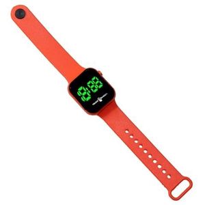 Horloge met siliconen band hoogwaardig horloge mode groot vierkant wijzerplaat ontwerp comfortabel duidelijk lezen nauwkeurig, Oranje