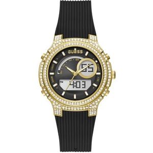 GUESS Vrouwen analoog-digitaal kwarts horloge met siliconen band GW0339L1