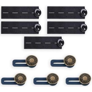 Tailleband Verlenging, 10 stuks Elastische Tailleverlenging Verlengingen Verstelbare Knopen, Extender Tailleband Verlenging voor Jeansvoor Jeans, Broek, Zwangerschapsbroek Rokken of Shorts