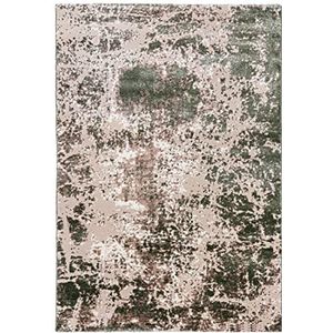 Carpeto Rugs Vloerkleed Abstract Vintage - Tapijt Kortstondig Pooltje - Tapijten Modern - Tapijt Woonkamer, Slaapkamer, Eetkamer - OEKO-TEX Carpet - Rug 80x150 cm - Groen Beige