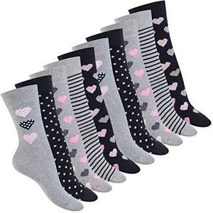 Celodoro Damessokken met motief (10 paar) katoen, Blauw/Grijs, 39-42