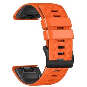 22 mm 26 mm QuickFit Siliconen Sportarmband geschikt voor Garmin Epix Gen 2 Fenix ​​7X 6X Pro Quatix 7X/Enduro 7 5XPlus Horlogeband (Kleur: Oranje Zwart, Maat: Voor Garmin Fenix 6)