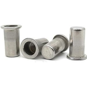 Schroefdraad-inzetmoeren, Klinkmoeren SUS304 roestvrij staal plat en verzonken kop M4 tot M12 verpakking van 10/20/30(10pcs-Flat M5*17.5)