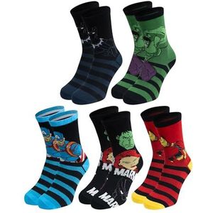 United Labels 5 paar Marvel sokken voor heren, kleurrijk, 40-45, herensokken, superhelden, herensokken, Meerkleurig, 40-45 EU