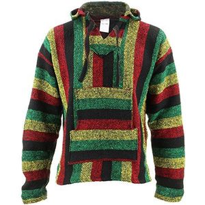 Mexicaanse Baja Jerga hoodie, trui, Rasta, 3XL