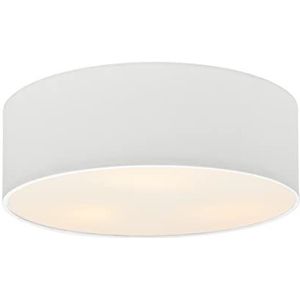 Lindby - plafondlamp - 3 lichts - Stof, metaal - H: 17 cm - E27 - crème, wit, mat nikkel