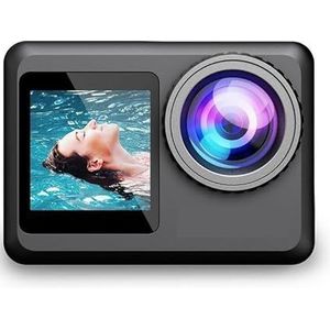 Actiecamera, Pro 4K 60 Dual Screen Action Camera Waterdicht Touchscreen Sportcamera Nachtzicht 6-assige Gyro Stabilisatie,voor fietsen, motorfietsen