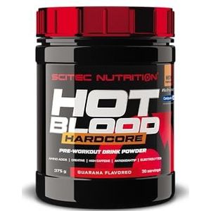 Scitec Nutrition Hot Blood Hardcore, Pre-workout drankpoeder met aminozuren en creatine, 375 g, Guarana