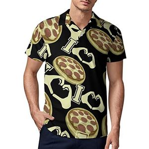 I Love Pizza heren golf poloshirt zomer korte mouw T-shirt casual sneldrogende T-shirts 4XL