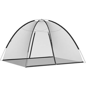 vidaXL - Klamboe met Deuren - Zwart - Glasvezel en Polyester - 200x180x135 cm