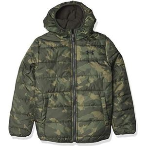 Under Armour Boys' UA Print Reversible Pronto Puffer Jacket, Baroque Green, 2T