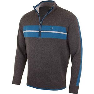 Calvin Klein Golf heren CK Vertex 1/2 rits gestreept trui-houtskool-XL